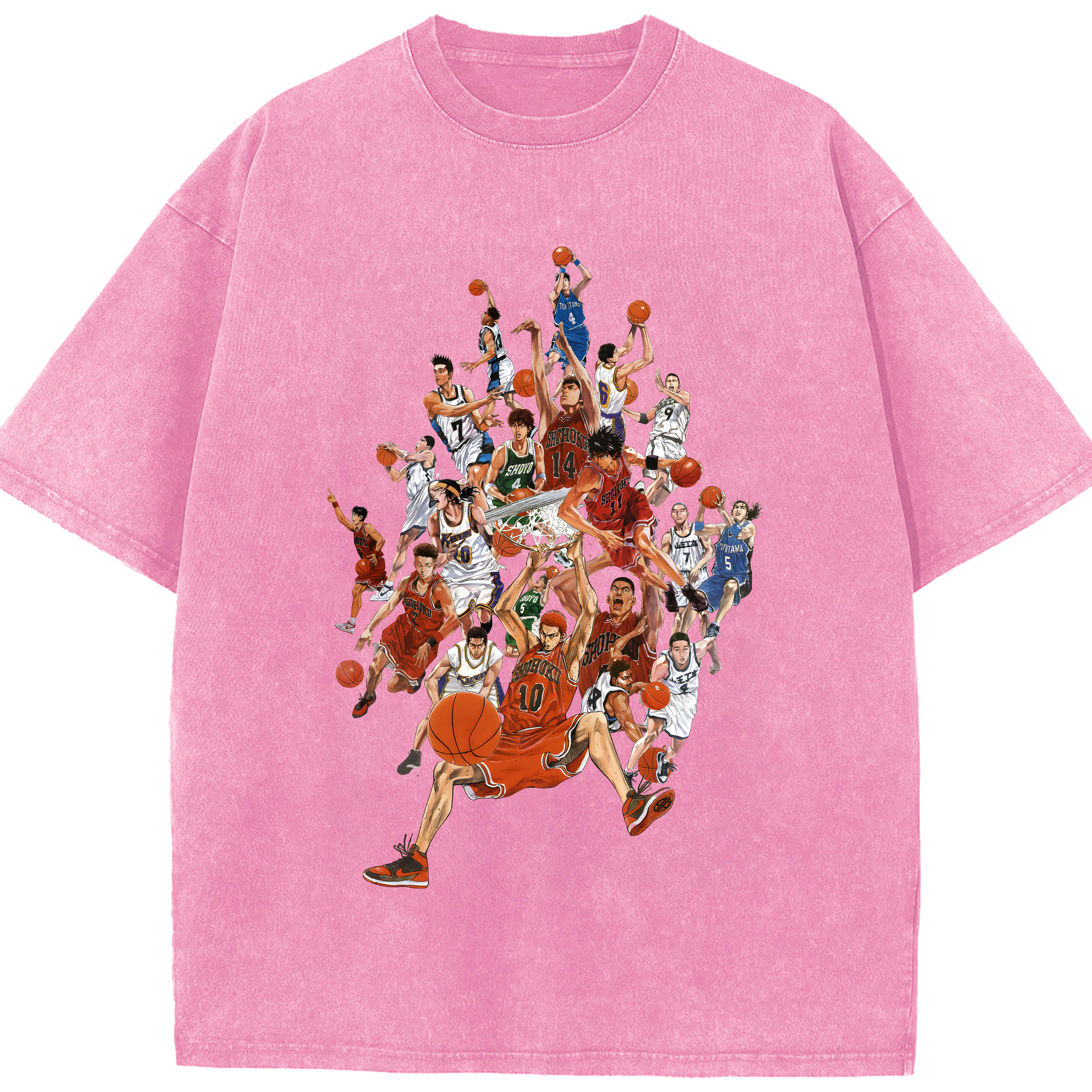 （画像用） SLAM DUNK／スラムダンク 綿100% ヴィンテージ風 半袖Tシャツ（フロントプリント）